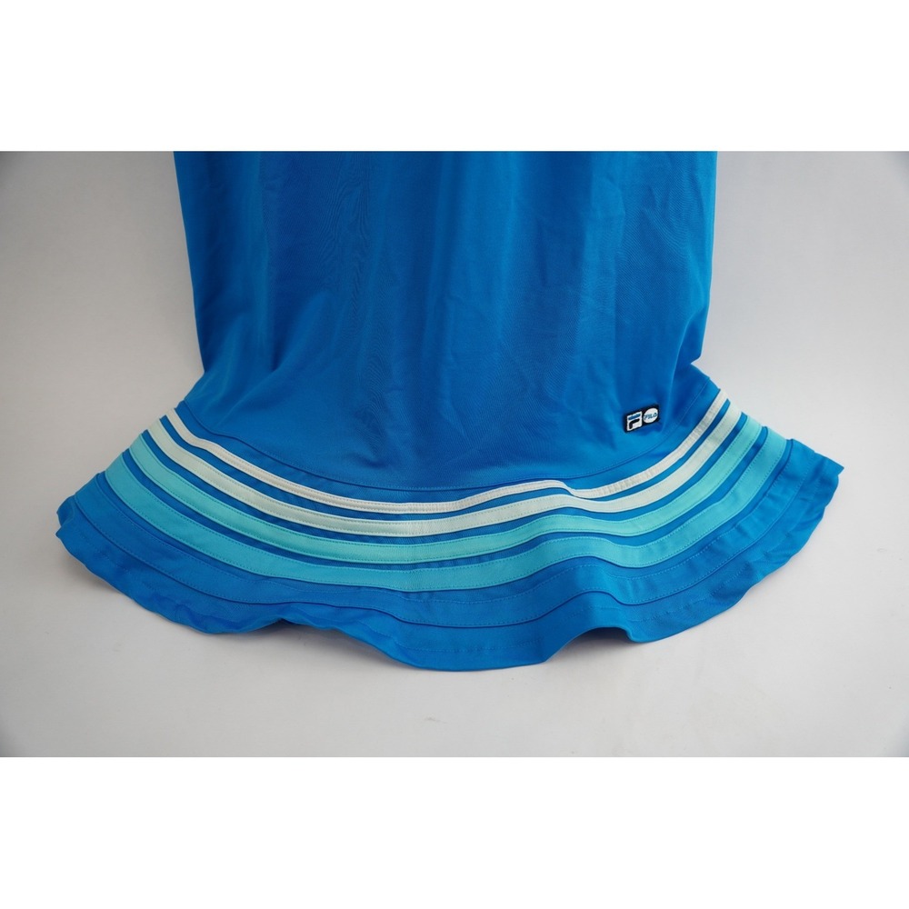 Fila Tennis Dress Womens XL Blue Striped Ruffle Hem V-Neck Athletic Excellent - Picture 4 of 6
